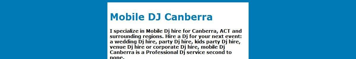 Mobile Dj Canberra Dickson